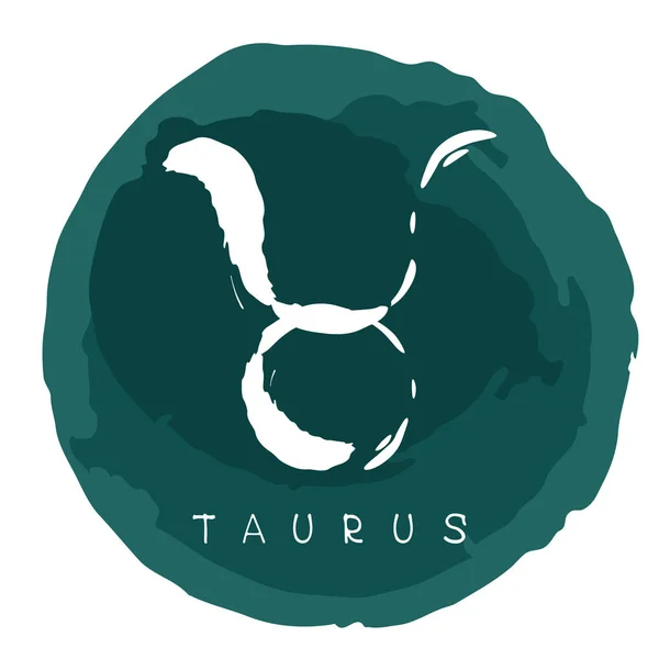 Tierkreiszeichen Taurus Mit Kreide Grunge Rahmen Isoliert Auf Weißem Hintergrund — Stockvektor