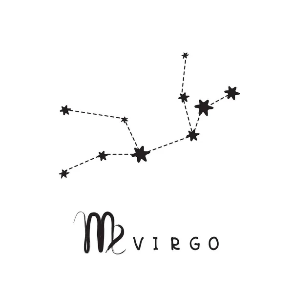 Signo Zodíaco Virgo Isolado Fundo Branco Constelação Zodíaco Elemento Projeto — Vetor de Stock