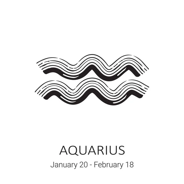 Zodiac Sign Aquarius Isolated White Background Zodiac Constellation Design Element — Stock Vector