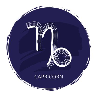 Burç Oğlak beyaz arka plan üzerinde izole mavi çerçeveli. Zodyak takımyıldızı. Öğe Astroloji ve astrolojik tahmin için Tasarla.