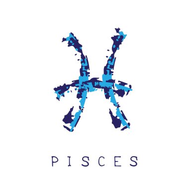 Balık beyaz arka plan üzerinde izole burç. Zodyak takımyıldızı. Öğe Astroloji ve astrolojik tahmin için Tasarla.