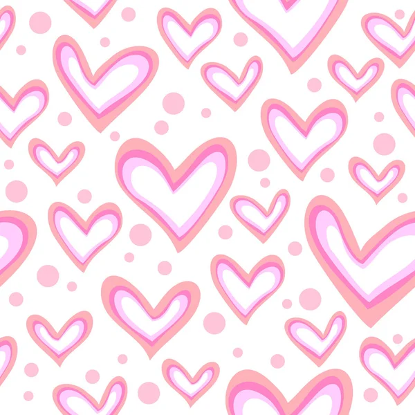 Nahtloses Muster Mit Herzen Romantische Vektorillustration Für Den Valentinstag Designelement — Stockvektor