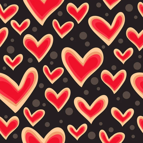 Бесшовный Рисунок Сердцами Романтическая Векторная Иллюстрация Дню Святого Валентина Элемент — стоковый вектор