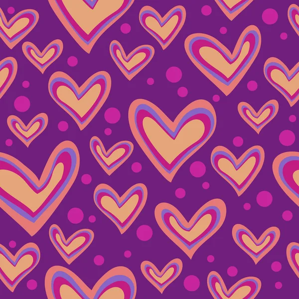 Patrón Sin Costuras Con Corazones Ilustración Vectorial Romántica Para San — Archivo Imágenes Vectoriales