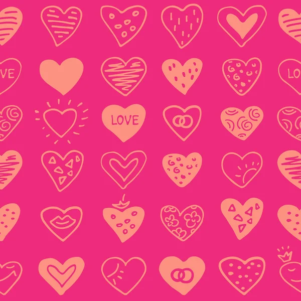 Kalpleri ile Seamless modeli. Sevgililer günü için romantik vektör çizim. Tasarım öğesi için kumaş, hediye paketi, duvar kağıdı veya kapakları.