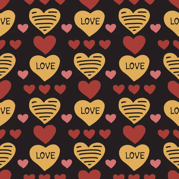 Kalpleri ile Seamless modeli. Sevgililer günü için romantik vektör çizim. Tasarım öğesi için kumaş, hediye paketi, duvar kağıdı veya kapakları.