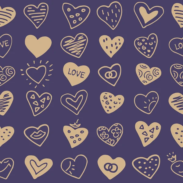 Kalpleri ile Seamless modeli. Sevgililer günü için romantik vektör çizim. Tasarım öğesi için kumaş, hediye paketi, duvar kağıdı veya kapakları.
