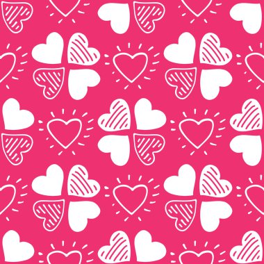 Kalpleri ile Seamless modeli. Sevgililer günü için romantik vektör çizim. Tasarım öğesi için kumaş, hediye paketi, duvar kağıdı veya kapakları.