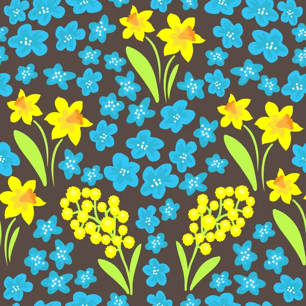 Prairie Fleurs Printemps Modèle Sans Couture Élément Conception Pour Tissu — Image vectorielle