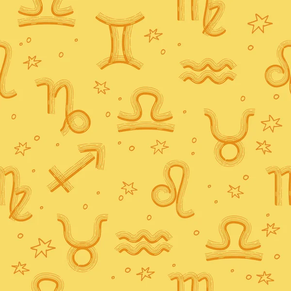 Tierkreiszeichen Nahtloses Muster Sternbilder Designelement Für Stoff Tapete Oder Geschenkpapier — Stockvektor