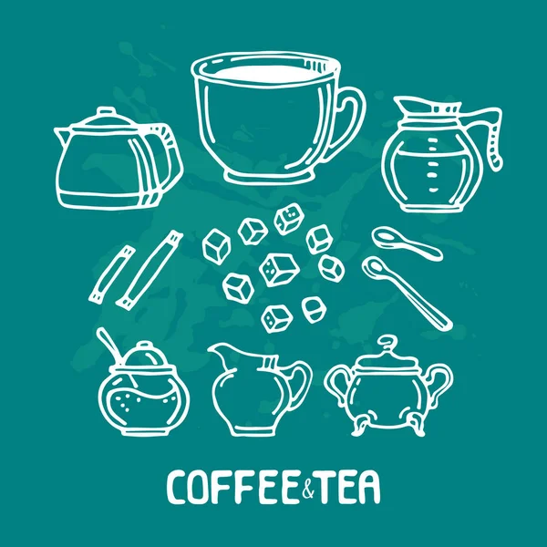 Koffie set-09 — Stockvector