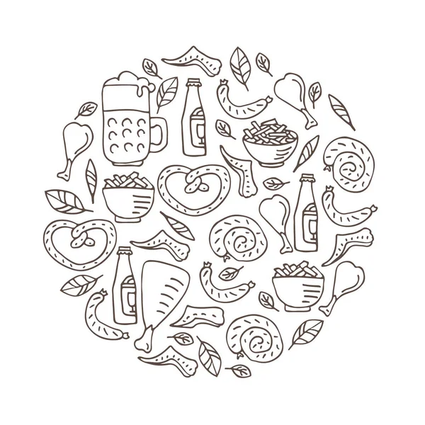 Oktoberfest doodles-08 — Stok Vektör