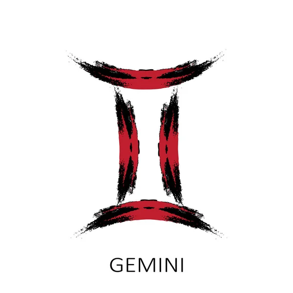 Tierkreiszeichen Gemini Isoliert Auf Weißem Hintergrund Sternbild Jungfrau Gestaltungselement Für — Stockvektor