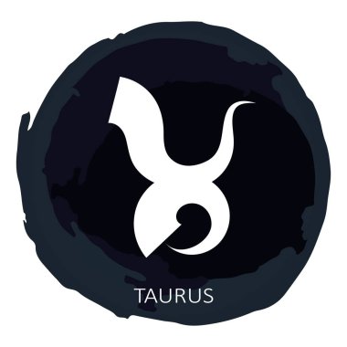 Boğa burcu beyaz arka planda izole edilmiş. Zodiac takımyıldızı. Yıldız falı ve astrolojik tahminler için tasarım elemanı. Vektör illüstrasyonu.