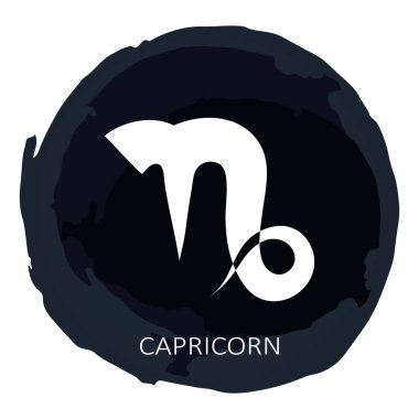 Burç burcu Oğlak, beyaz arka planda izole edilmiş. Zodiac takımyıldızı. Yıldız falı ve astrolojik tahminler için tasarım elemanı. Vektör illüstrasyonu.