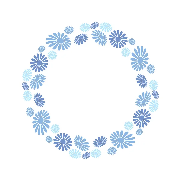 Borda Floral Isolada Sobre Fundo Branco Ilustração Vetorial Elemento Design —  Vetores de Stock