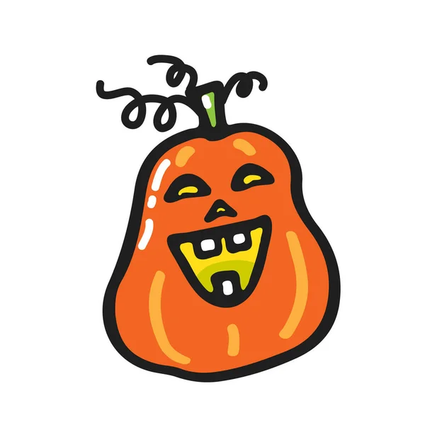 Abóboras Halloween Bonito Isolado Fundo Branco Mão Desenhada Estilo Doodle — Vetor de Stock