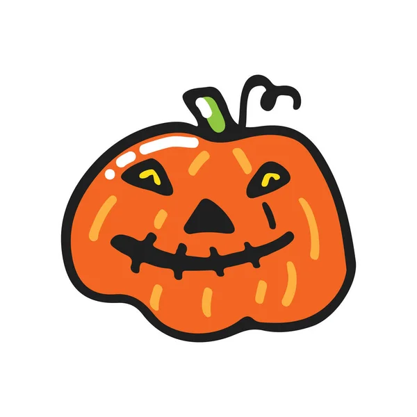 Cute Halloween Dynie Izolowane Białym Tle Ręcznie Rysowane Styl Bazgrołów — Wektor stockowy