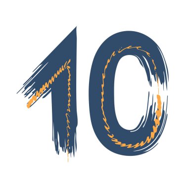 On numaralı Grunge beyaz arka planda izole edilmiş. Kot pantolon rengi. Vektör çizimi. Poster, broşür, kitapçık, sosyal medya ve tebrik kartı için tasarım ögesi.