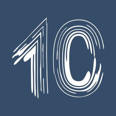 10 numaralı Grunge beyaz arka planda izole edilmiş. Kot pantolon rengi. Vektör çizimi. Poster, broşür, kitapçık, sosyal medya ve tebrik kartı için tasarım ögesi.