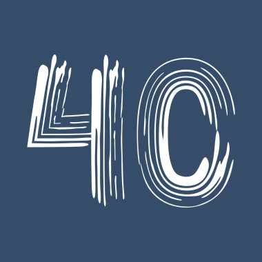 Kırk numaralı Grunge beyaz arka planda izole edilmiş. Kot pantolon rengi. Vektör çizimi. Poster, broşür, kitapçık, sosyal medya ve tebrik kartı için tasarım ögesi.