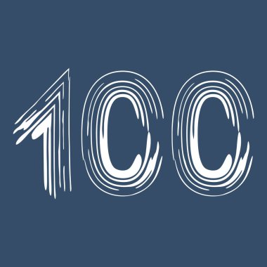 100 numaralı Grunge beyaz arka planda izole edilmiş. Kot pantolon rengi. Vektör çizimi. Poster, broşür, kitapçık, sosyal medya ve tebrik kartı için tasarım ögesi.