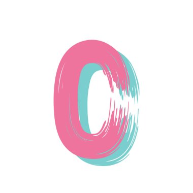 0 numaralı Grunge beyaz arka planda izole edildi. Vektör çizimi. Poster, broşür, kitapçık, sosyal medya ve tebrik kartı için tasarım ögesi.