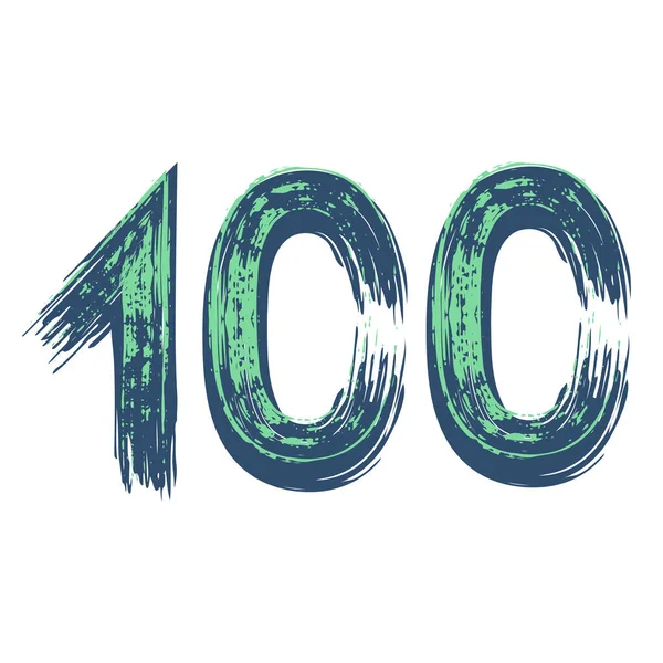 Grunge Número 100 Aislado Sobre Fondo Blanco Ilustración Vectorial Elemento — Vector de stock