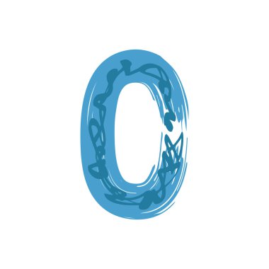 0 numaralı Grunge beyaz arka planda izole edildi. Vektör çizimi. Poster, broşür, kitapçık, sosyal medya ve tebrik kartı için tasarım ögesi.