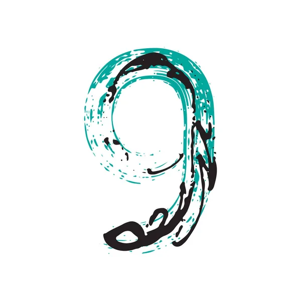 Grunge Numéro Isolé Sur Fond Blanc Illustration Vectorielle Élément Design — Image vectorielle