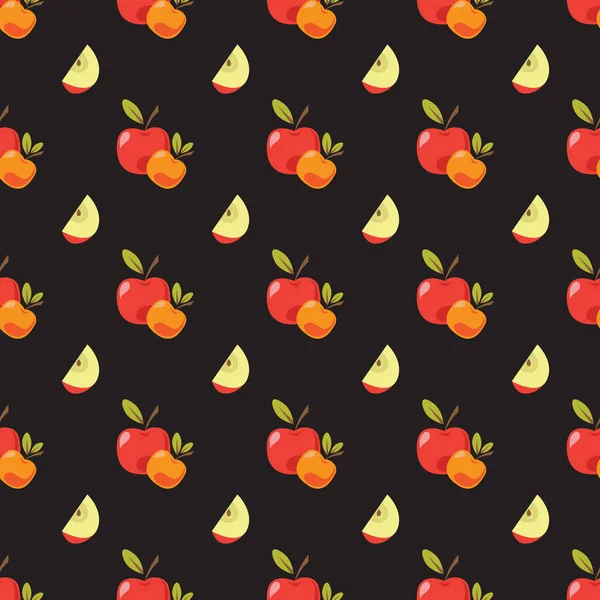 Nahtloses Muster Mit Äpfeln Vektorillustration Gestaltungselement Für Banner Stoff Tapete — Stockvektor