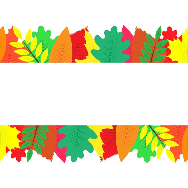 Fondo decorado con hojas de otoño de colores — Vector de stock