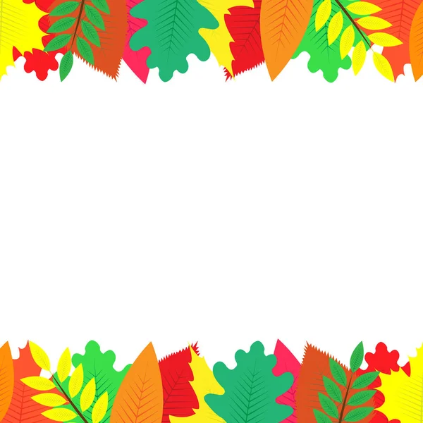 Φόντο, διακοσμημένο με πολύχρωμα φύλλα του φθινοπώρου — Διανυσματικό Αρχείο
