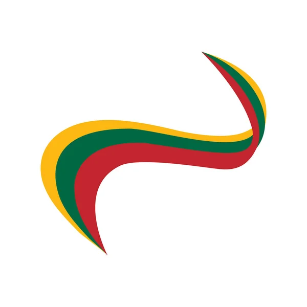 Ruban de la couleur du drapeau de Lituanie — Image vectorielle