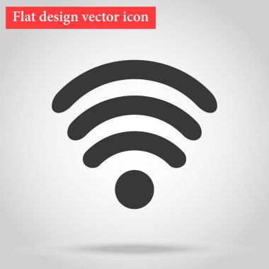 Simge düz tasarım Internet Wi fi sembolü. vektör çizim Web 
