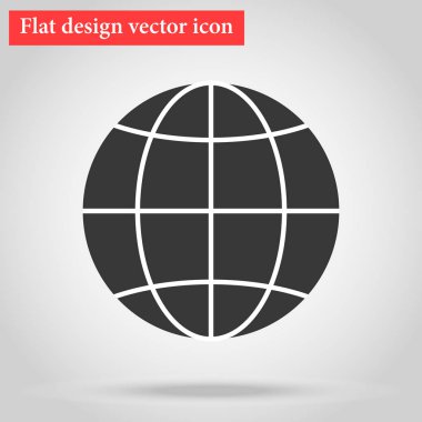 Küre simgesi düz tasarım. web dünyanın bir sembolü. vektör illust