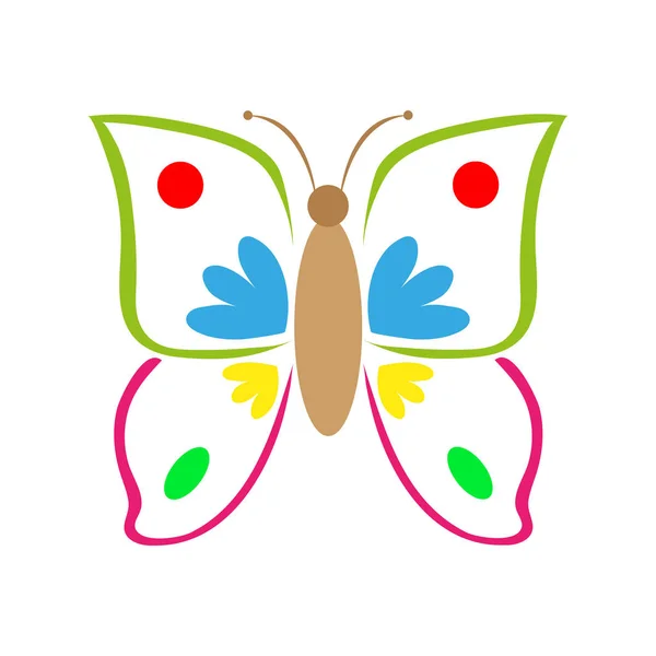 Mariposa multicolor colorido — Vector de stock