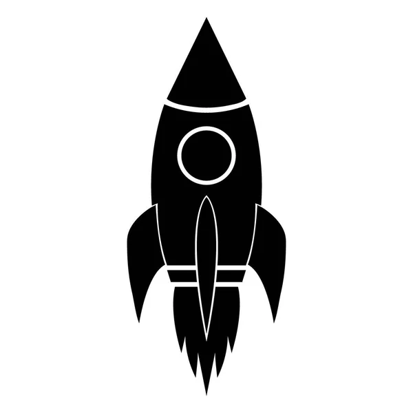 Foguete espacial no fundo branco — Vetor de Stock