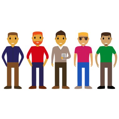 Beyaz bir arka plan üzerinde çizgi film kişi