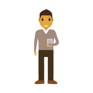 Çizgi film adam beyaz bir arka plan üzerinde