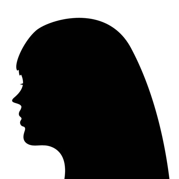 Silhouette of a woman head on a white background — Stock Vector