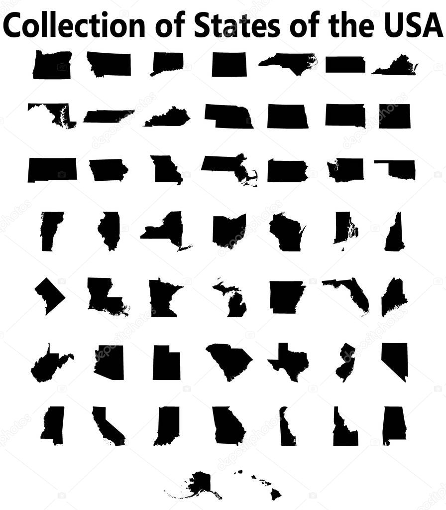 set of US states maps