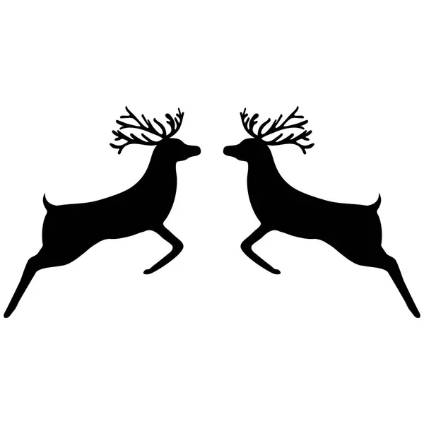 Duas renas saltam em direção um ao outro — Vetor de Stock