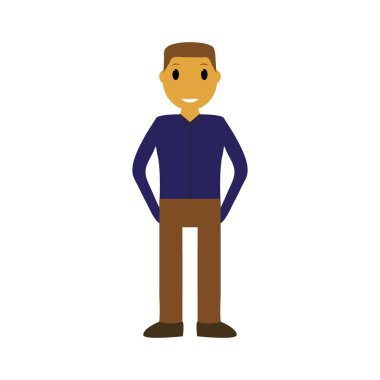 Çizgi film adam beyaz bir arka plan üzerinde