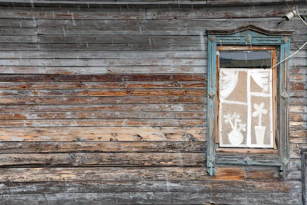 Parede Casa Madeira Chuva Com Painel Pintado Madeira Compensada — Fotografia de Stock