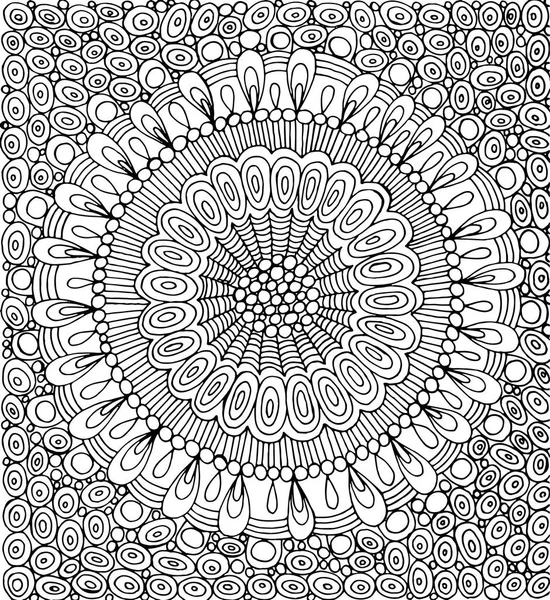 Mandala Doodle Com Fundo Padrão Círculo Arte Gráfica Página Para —  Vetores de Stock