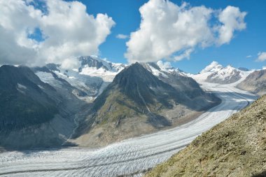Aletsch Buzulu Eggishorn, İsviçre ' den Alpleri'nde en uzun Buzulu görüntüleyin