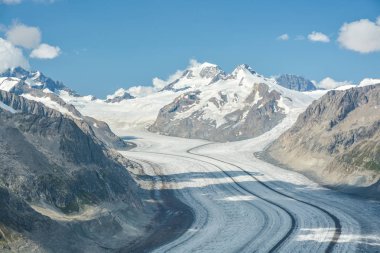 En uzun Buzulu Alpler'de, Aletsch Buzulu daha--dan 20 kilometre uzunluğunda olduğunu. İsviçre Alpleri'nde Eggishorn pik üzerinden görüntülemek