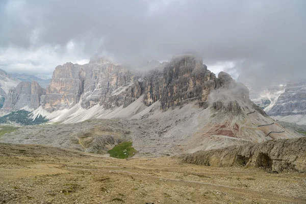 Vista Dramática Sobre Dolomitas Itália Vista Monte Lagazuoi — Fotografia de Stock