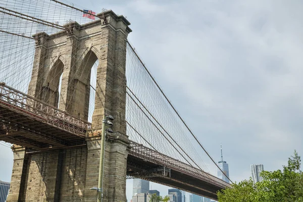 Brooklyn Bridge New York City Förmodligen Den Mest Ikoniska Bron — Stockfoto